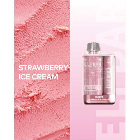 Электронная сигарета Эльф Бар 5000 затяжек Клубничное Мороженое  (Elf Bar TE 5000 Strawberry Ice Cream)