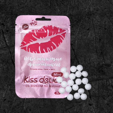 Леденцы Kiss Delice Mini - Роза, личи и мята