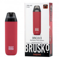 Перезаправляемая Под-Система Бруско Миникан 3 (Brusko Minican 3) 700 mah, Светло Красный